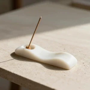 Wave Cast Stone Incense Holder